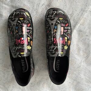 Klogs Black and Pink Mules with Artistic Design